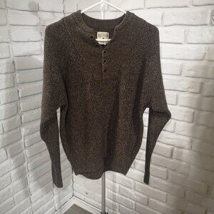Red Head Brand Men's Size Small Dark Brown 5 Button Closure at Neck Sweater